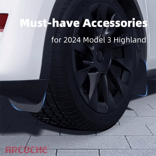 Mud Flaps 4pcs Set for 2024 Tesla Model 3 Highland Accessories