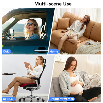 Memory Foam Truck Seat Cushion & Lumbar Support Set – Ergonomic U-Shape Tailbone Relief + L-Shape Back Cushion for Long-Haul Semi/Pickup Drivers Breathathable Cover Non-Slip Bottom