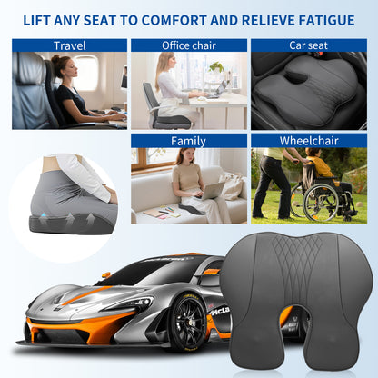 Premium Memory Foam Seat Cushion for Car & Office,Ergonomic Office Desk Accessories for Tailbone Pain Relief,Extra-Dense Memory Foam for Hip,Tailbone,Coccyx,Sciatica Diamond Pattern-Ochre Brown