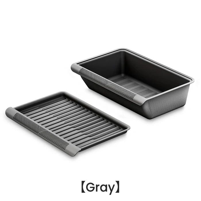 Under Seat Storage Box TPE Storage Tray with Lid for Model Y 2PCS