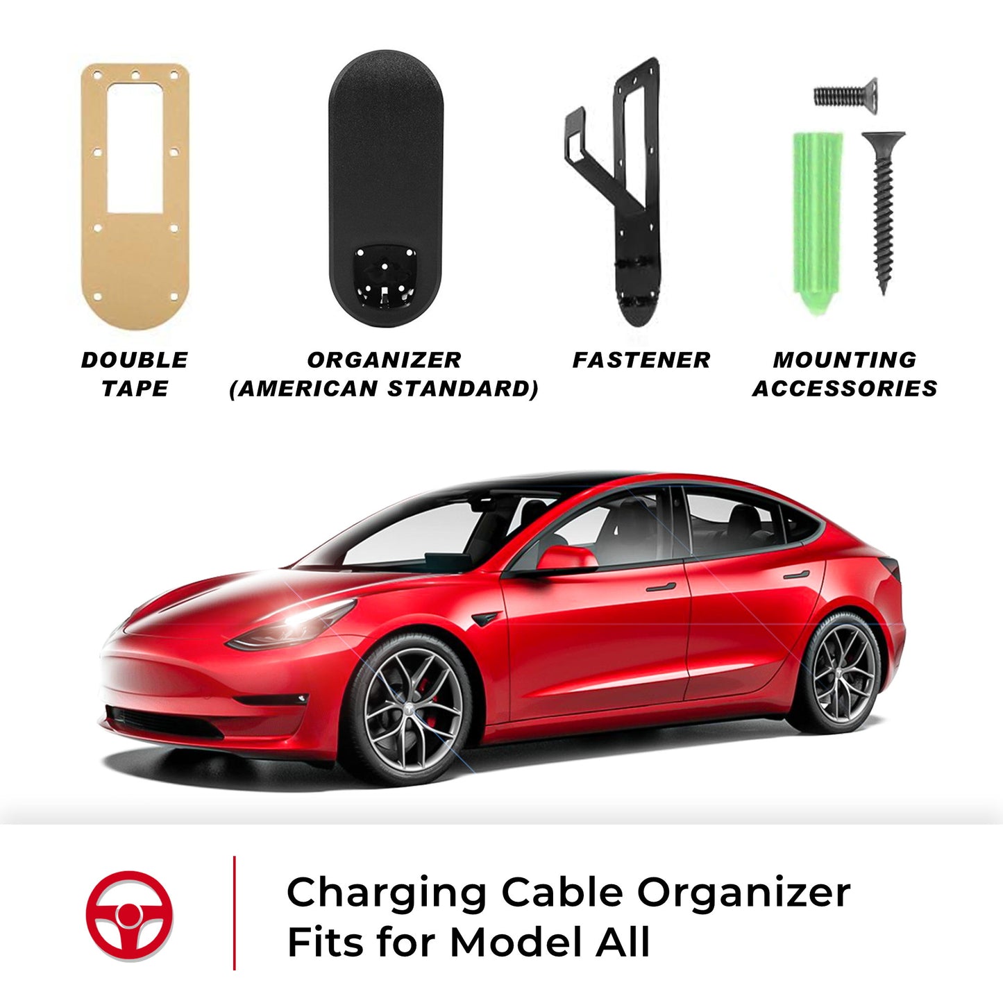 charging cable organizer tesla model 3 Y X S car 2022 2023 2021 2020 s3xy arcoche accessories accessory aftermarket price Vehicles standard long range performance sr+ electric car rwd ev interior exterior diy decoration price elon musk must have black white