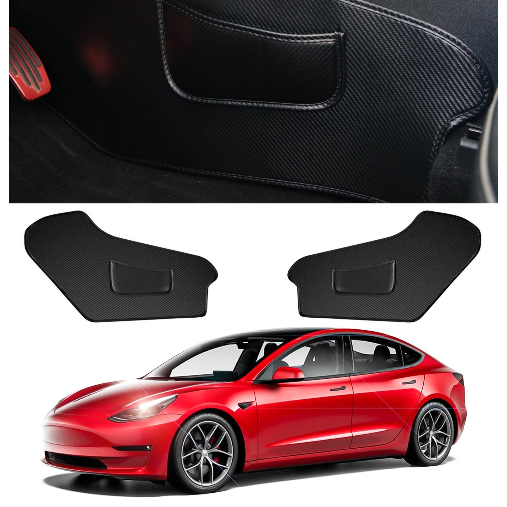 Seat Side Pads Anti Kick Center Console Guard Mat for Model 3