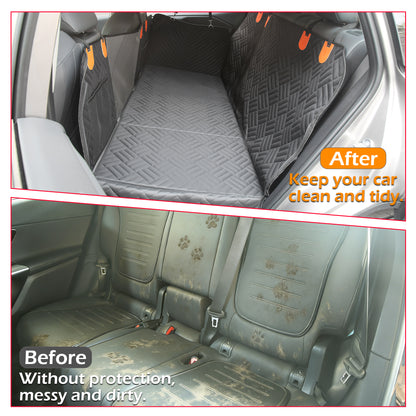 Funda para asiento de coche para perros, hamaca para asiento trasero resistente a desgarros, carga máxima de 195 kg, base rígida, extensor impermeable para mascotas con ventana