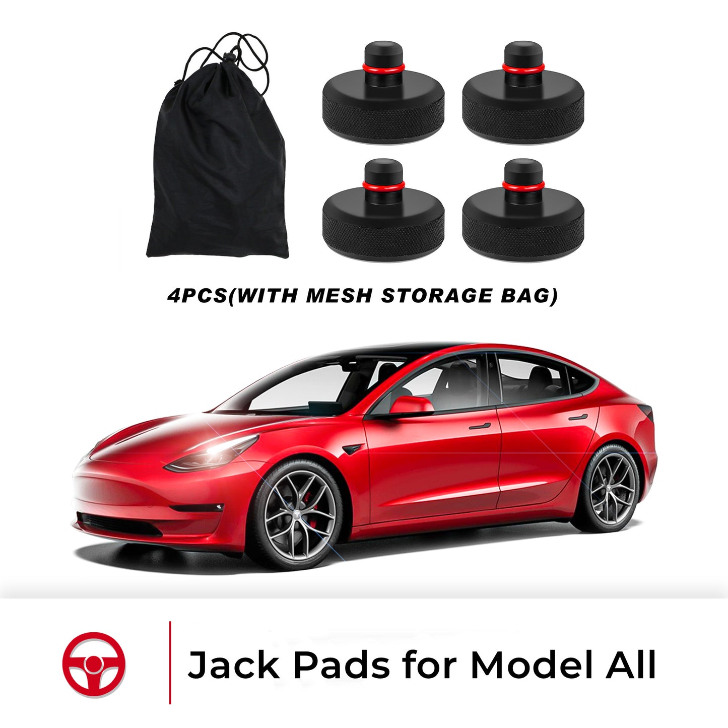tesla model 3 Y s x jack pad protect protection battery paint adapter lift turn tire car 2022 2023 2021 2020 2019 2018 s3xy arcoche accessories accessory aftermarket price Vehicles standard long range performance sr+ electric car rwd ev interior exterior diy decoration price elon musk must have black white red blue