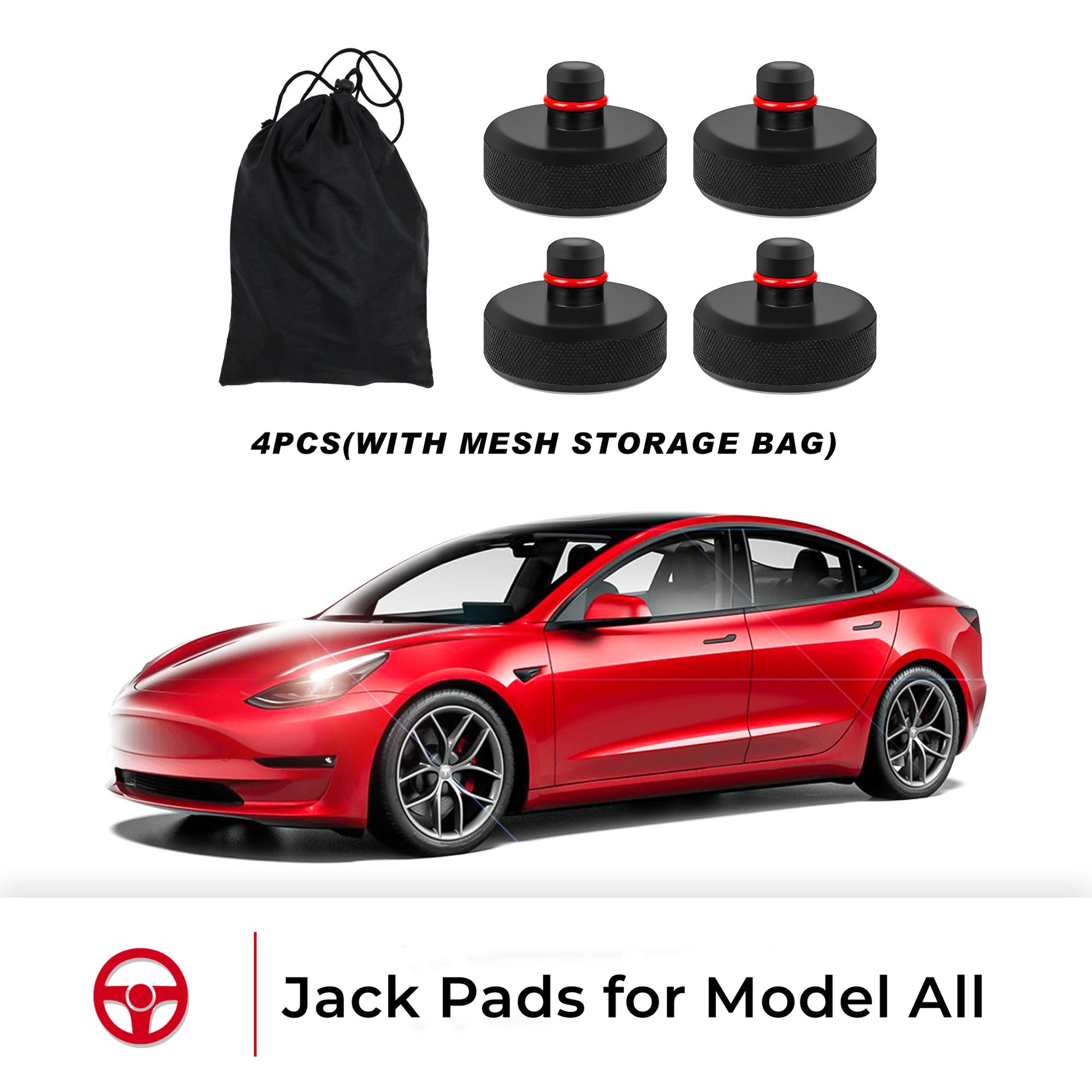 Jack Pad Floor Protects Battery and Paint Adapter with Storage Bag fits for  All Models (4 PCS)