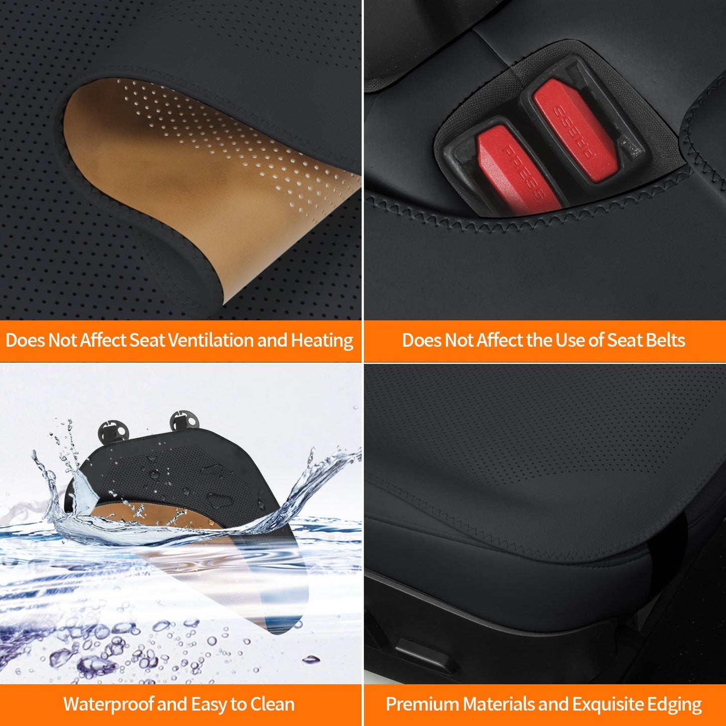 Breathable Ultra-Thin Leather Seat Cushion for All Cars