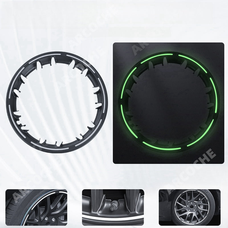 Gardiens de roue à rimcase tout-en-un avec bande lumineuse pour 2024 Model 3 Highland 18 pouces Roues 4PCS 4PCS