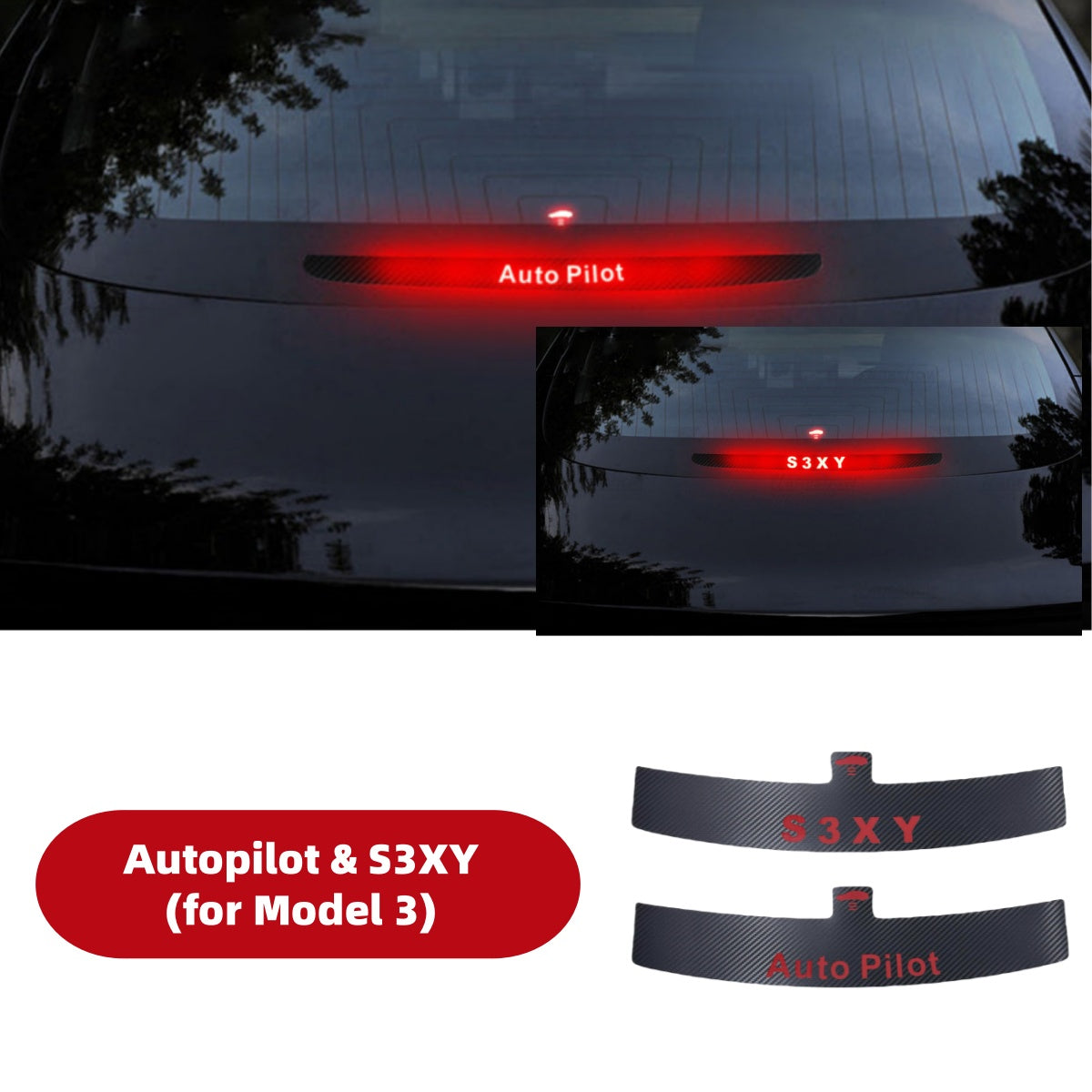 Halloween Decoration High-Mounted Brake Light Sticker for All Tesla Model 3 & Model Y 2017-2025