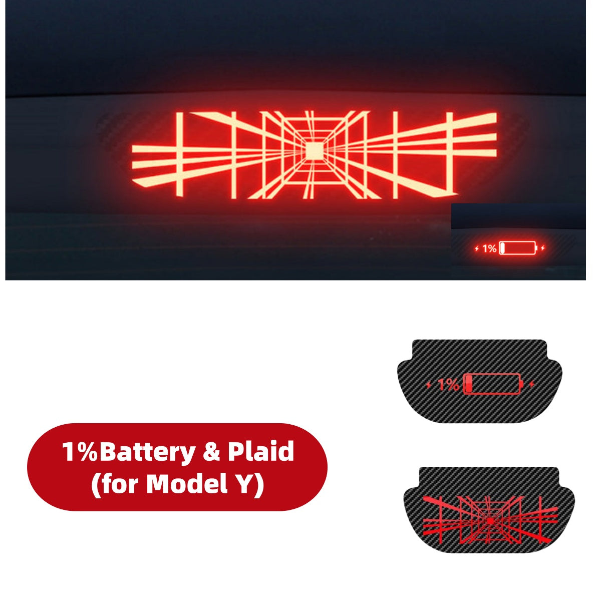 Halloween Decoration High-Mounted Brake Light Sticker for All Tesla Model 3 & Model Y 2017-2025