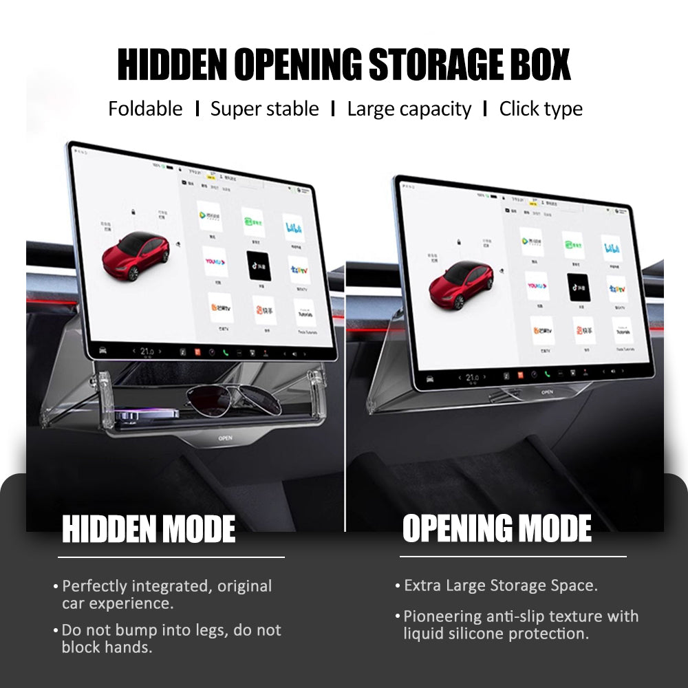 Under Screen Storage Box for Tesla Model 3/Y