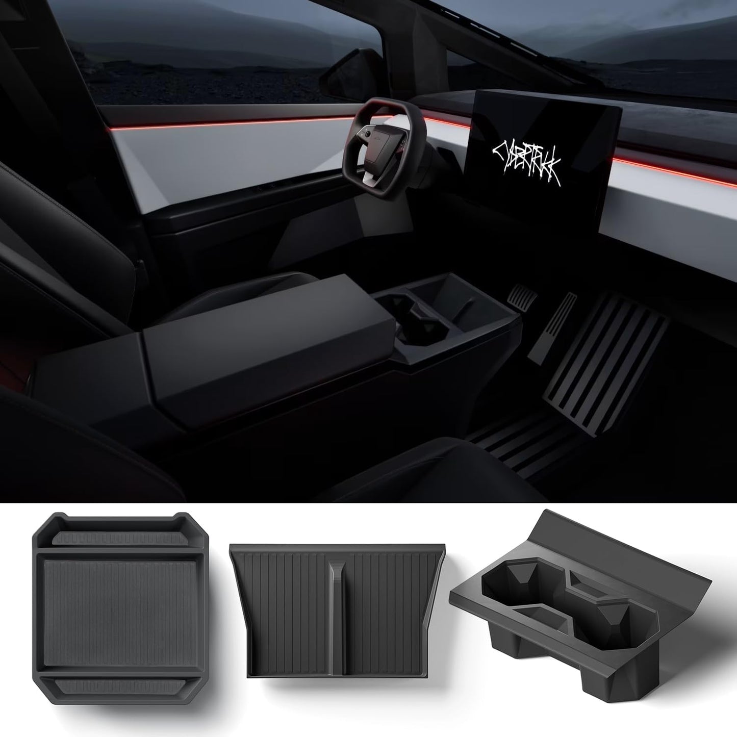 Organizátor opěrky na loketní opěrky ABS ABS Storage Box pro Tesla Cybertruck