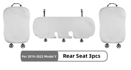 Cojín del asiento de coche Tela de hielo Fundas de asiento transpirable para el modelo 3/Y Nuevo Modelo 3 Highland