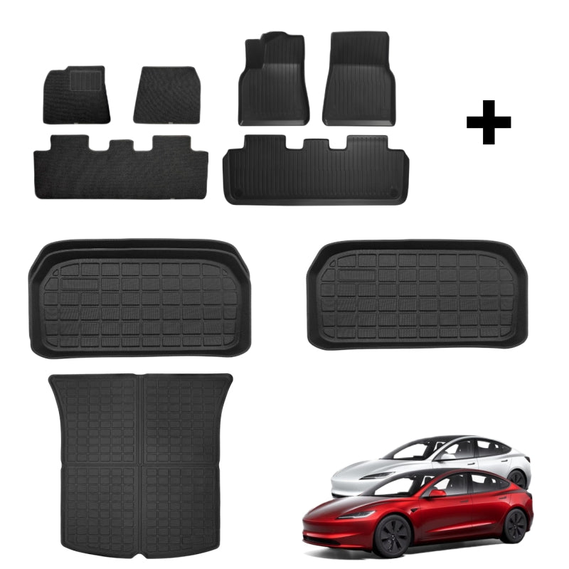 Floor Mats with TPE Loop Pile for Model Y 2020-2023 (6 Pcs)