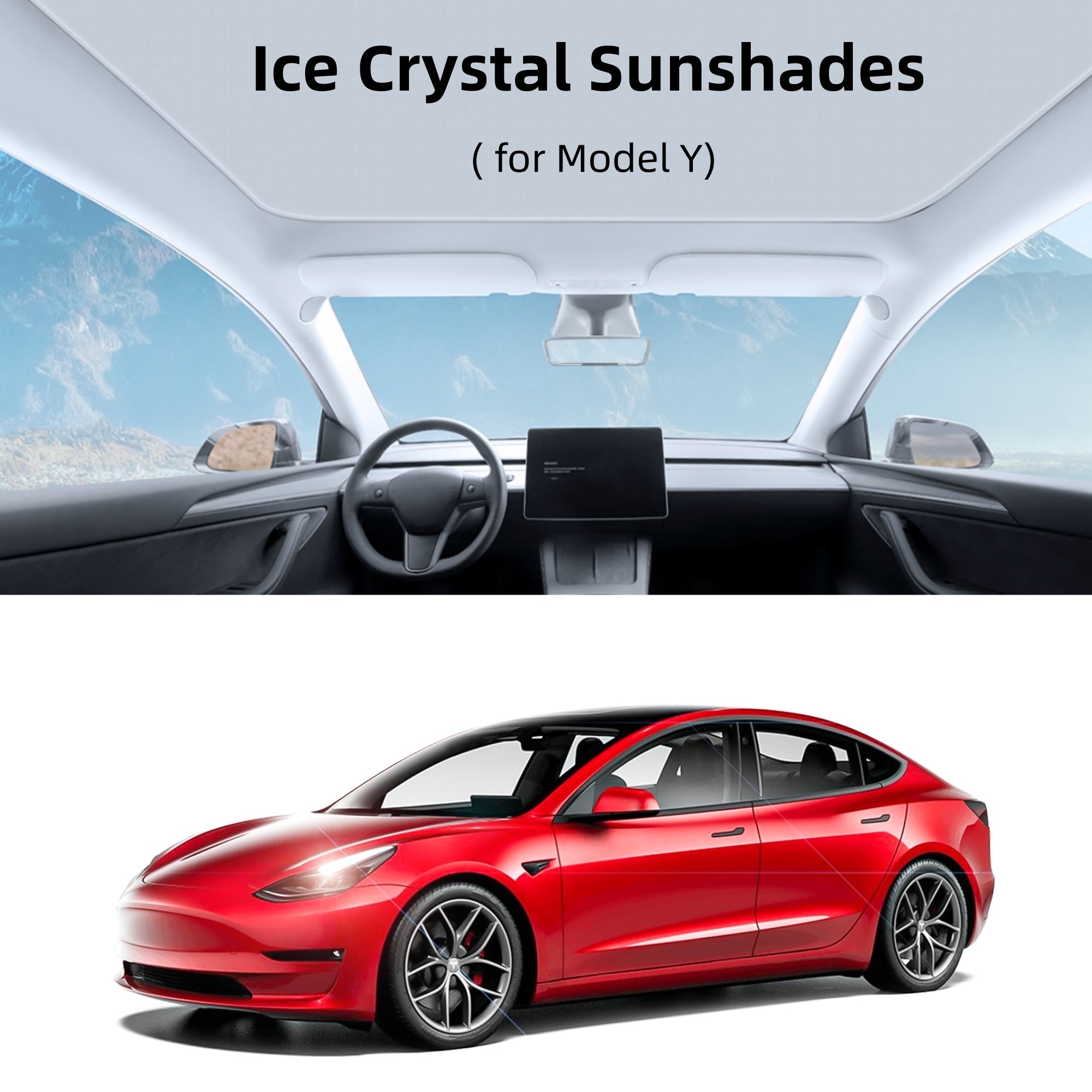 Sunroof Sunshades for Model 3/Y with UV/Heat Insulation Film Cover