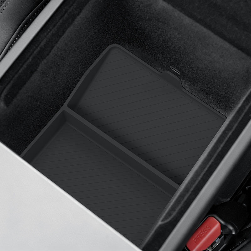 Silikonový úložný box ve spodní části boxu na loketní opěrku pro model Y Standard 2026