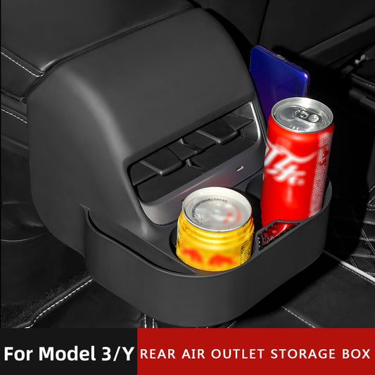 Rear Air Vent Cup Holder Storage Box for 2017-2023 Model 3 & 2021-2023 Model Y