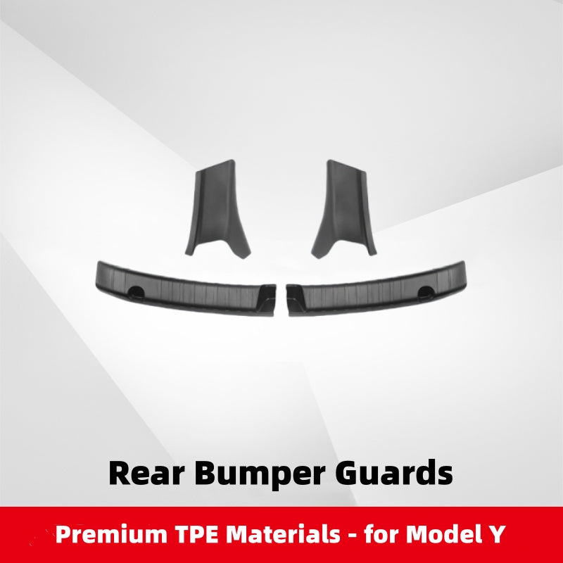 Rear Bumper Guards TPE Rear Trunk Door Sill Protector for 2024 2025 Model 3 Highland & 2020-2024 Model Y