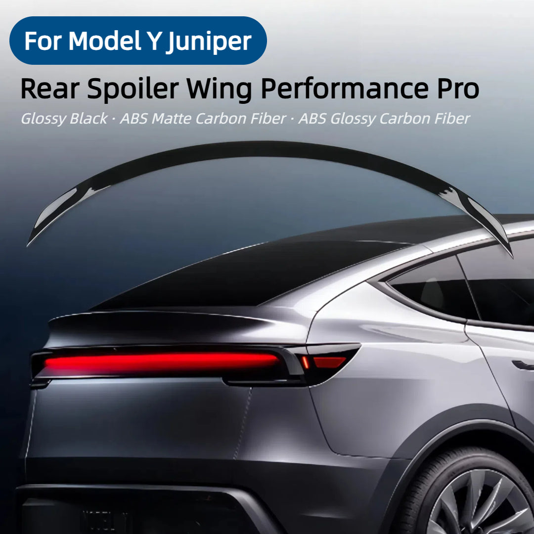 Spoiler Wing Performance Performance Pro Style Lip Tail Tail pour nouveau modèle Y Juniper 2025 (Fibre de carbone brillant noir et mat brillant)