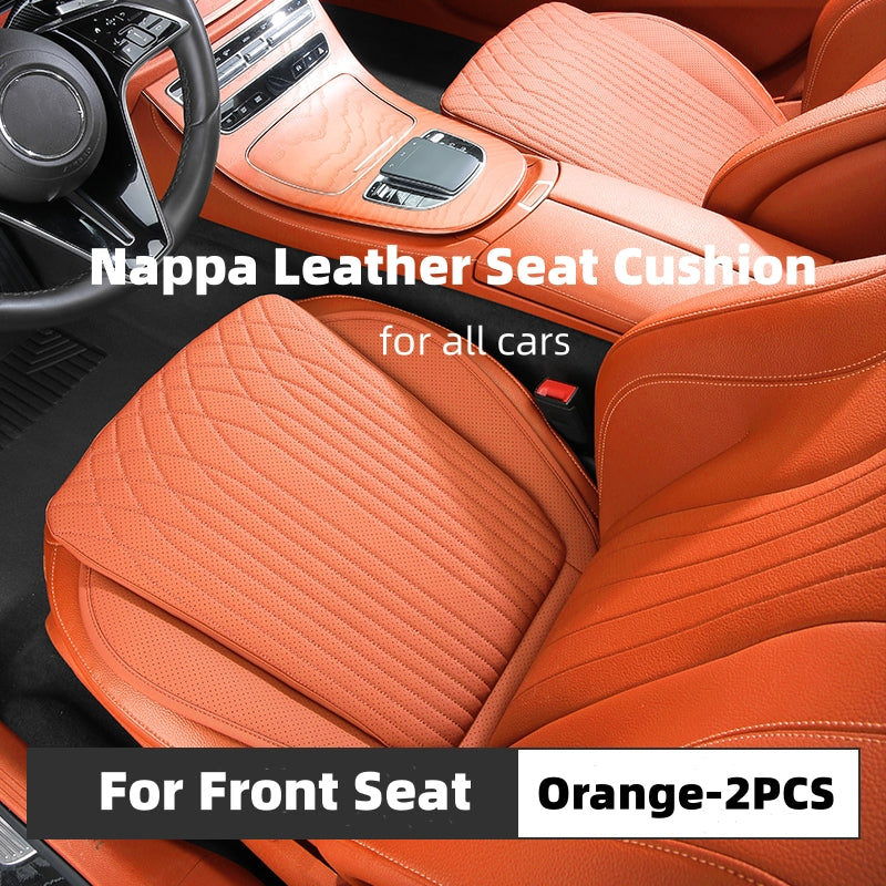 Car Seat Cushion with Nappa Leather Anti-Slip Design Hip Pads for All Cars
