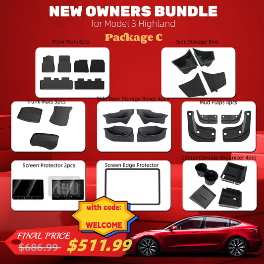 Must Have Accessories New Owner Accessories Bundle for 2024 Model 3 Highland