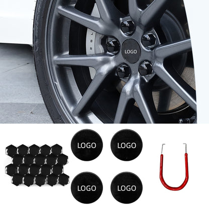 Wheel Cap Kit Center Cap Lug Nut Cover Fit for Model 3/Y/S/X Car Accessories