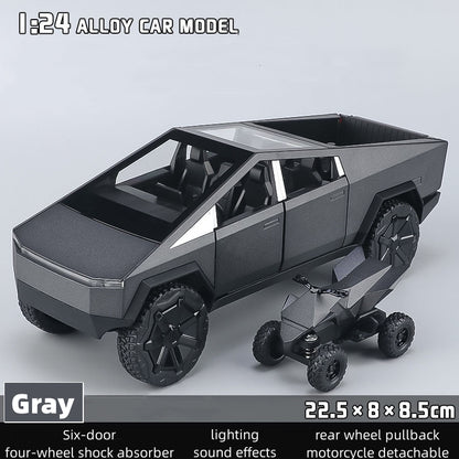 Modèle de voiture jouet de Tesla Cybertruck, modèle de pick-up en alliage moulé sous pression pour enfants garçons de 3 ans et plus