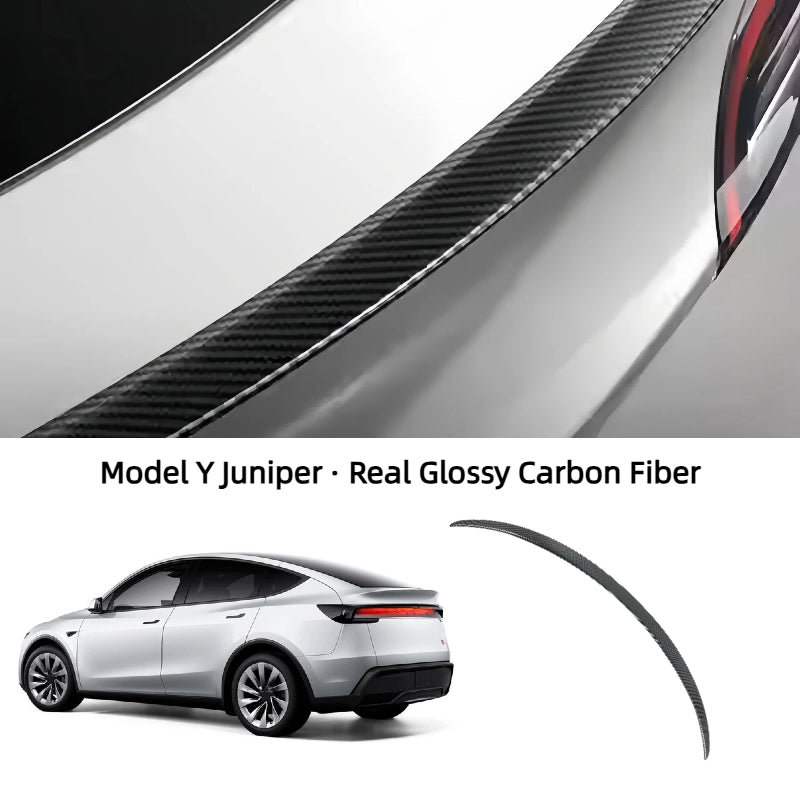 Spoiler Wing Performance Pro Style Rear Lip Tail Lid for New Model Y Juniper 2025 (Glossy Black & Matte Glossy Carbon Fiber)