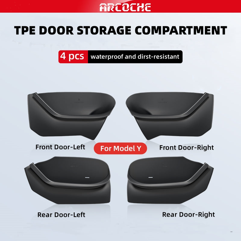 TPE Side Door Storage Box Full Wrapped for Model 3/Highland/Y