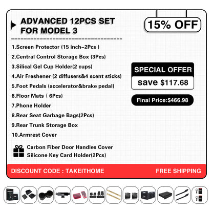 Car Accessories Sets applicable to Model 3/Y Owners