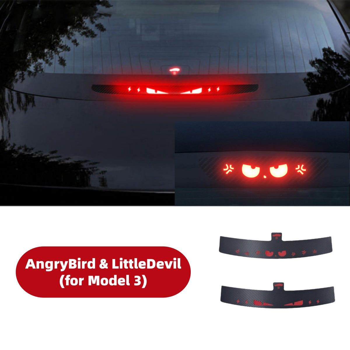 Halloween Decoration High-Mounted Brake Light Sticker for All Tesla Model 3 & Model Y 2017-2025