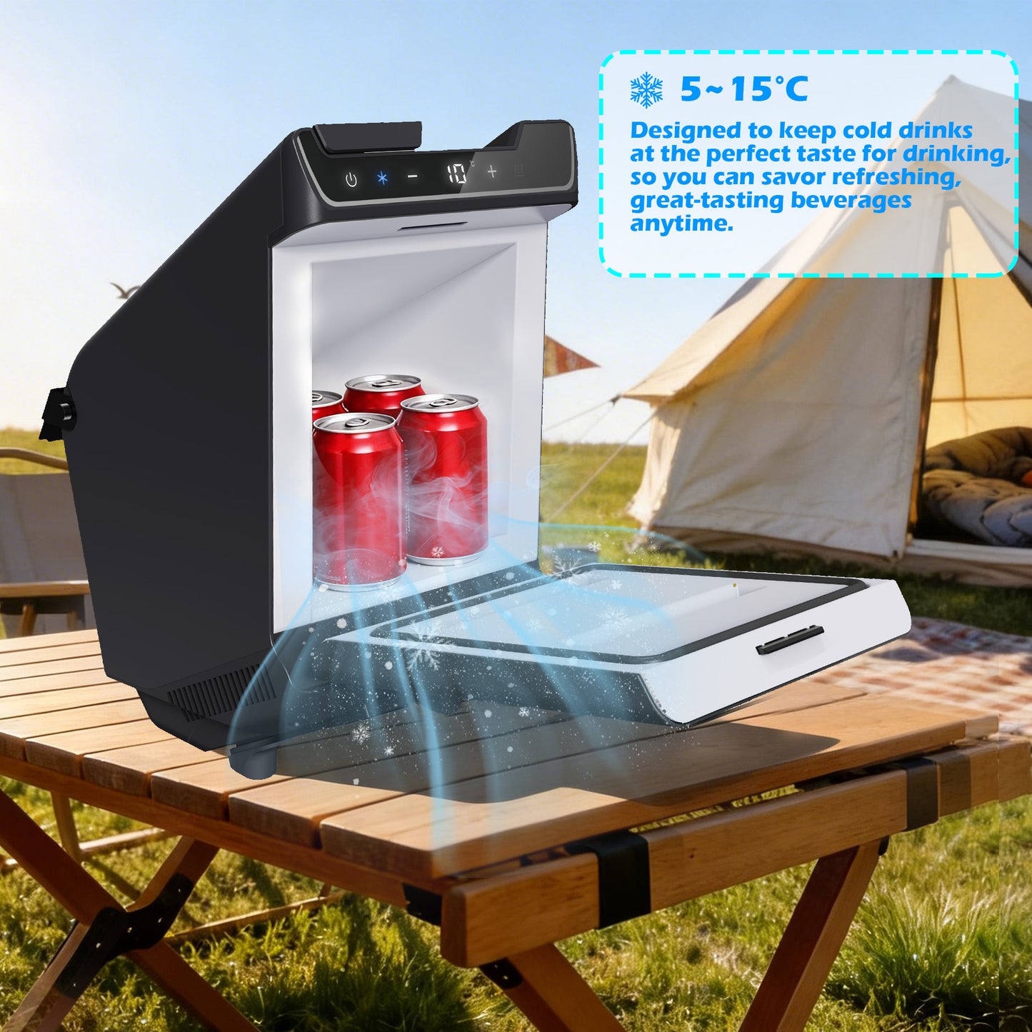 Rear Center Console Refrigerator 3.6L Portable Fridge Cooler & Warmer Quick Installation For Model Y Juniper