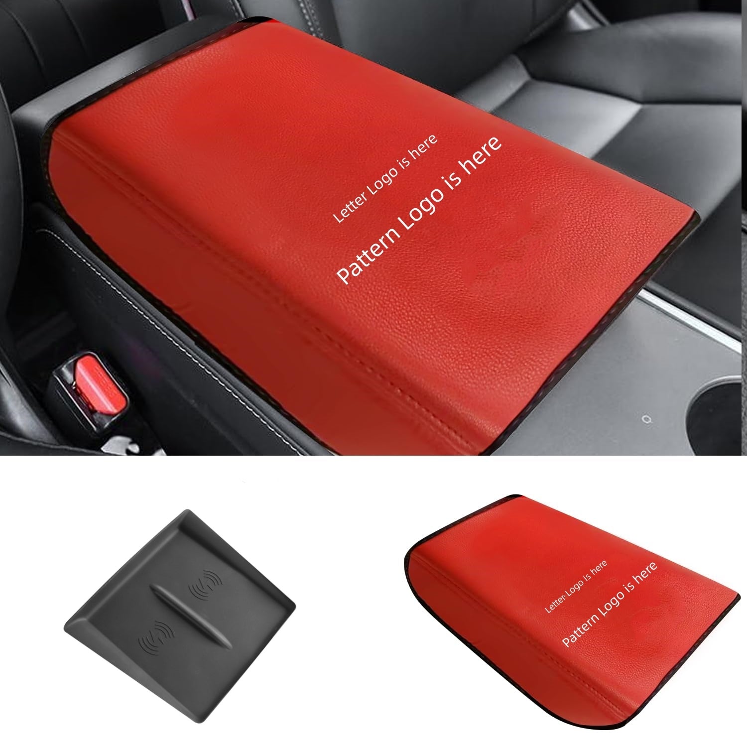 SANSHAOS Center Console Cover Arm Rest Cover Leather Car Armrest Seat Storage Box Pad With Pocket And Tissue Box For Lexus UX 1 (I) I 2019-2024,E - Foto 8