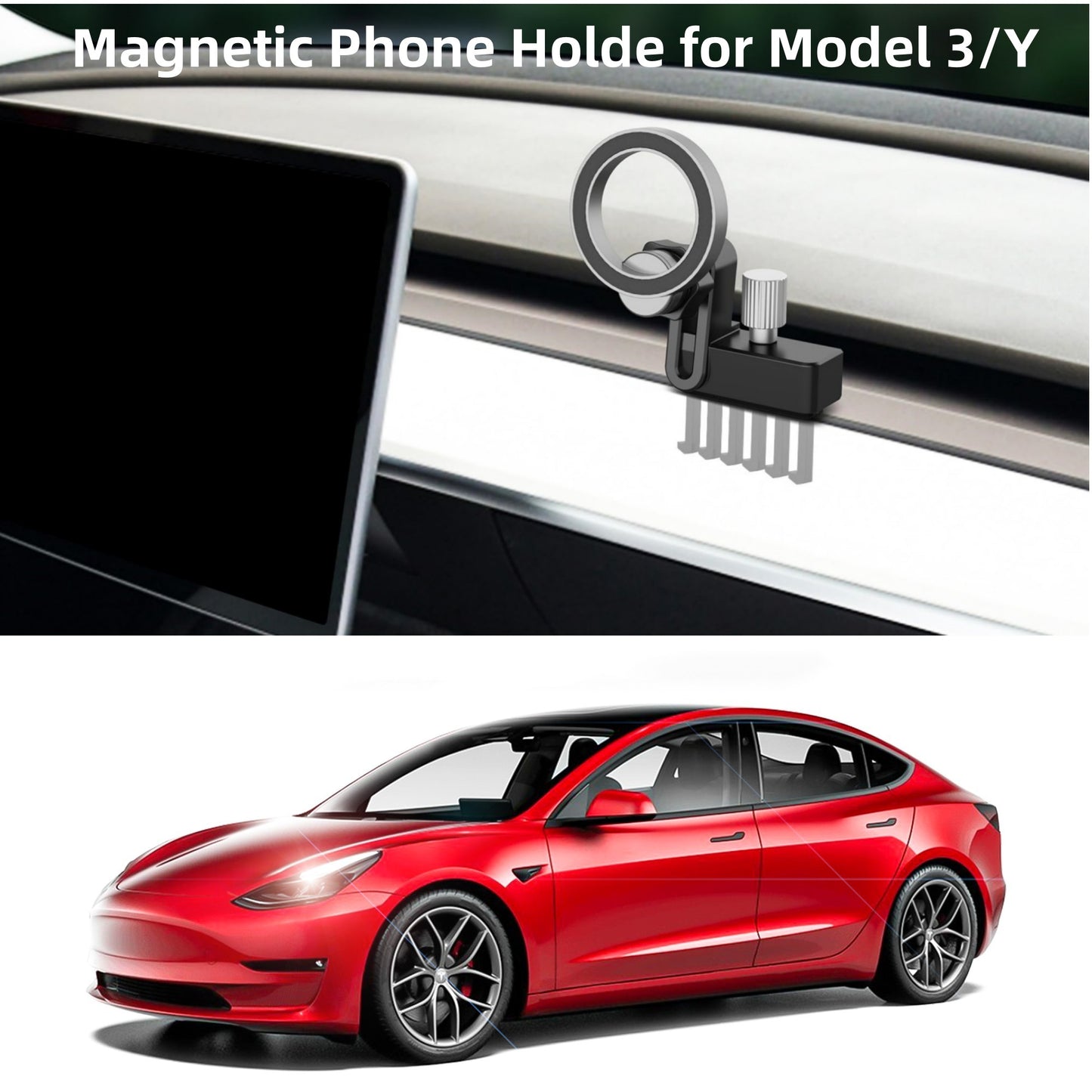 Support de téléphone de voiture magnétique pour le modèle 3/Y avant Oct,2023