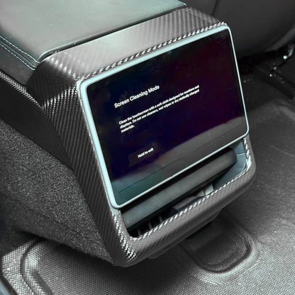 Real Dry Carbon Fiber Backseat Screen Overlay Frame for Model 3 Highland Model Y Juniper