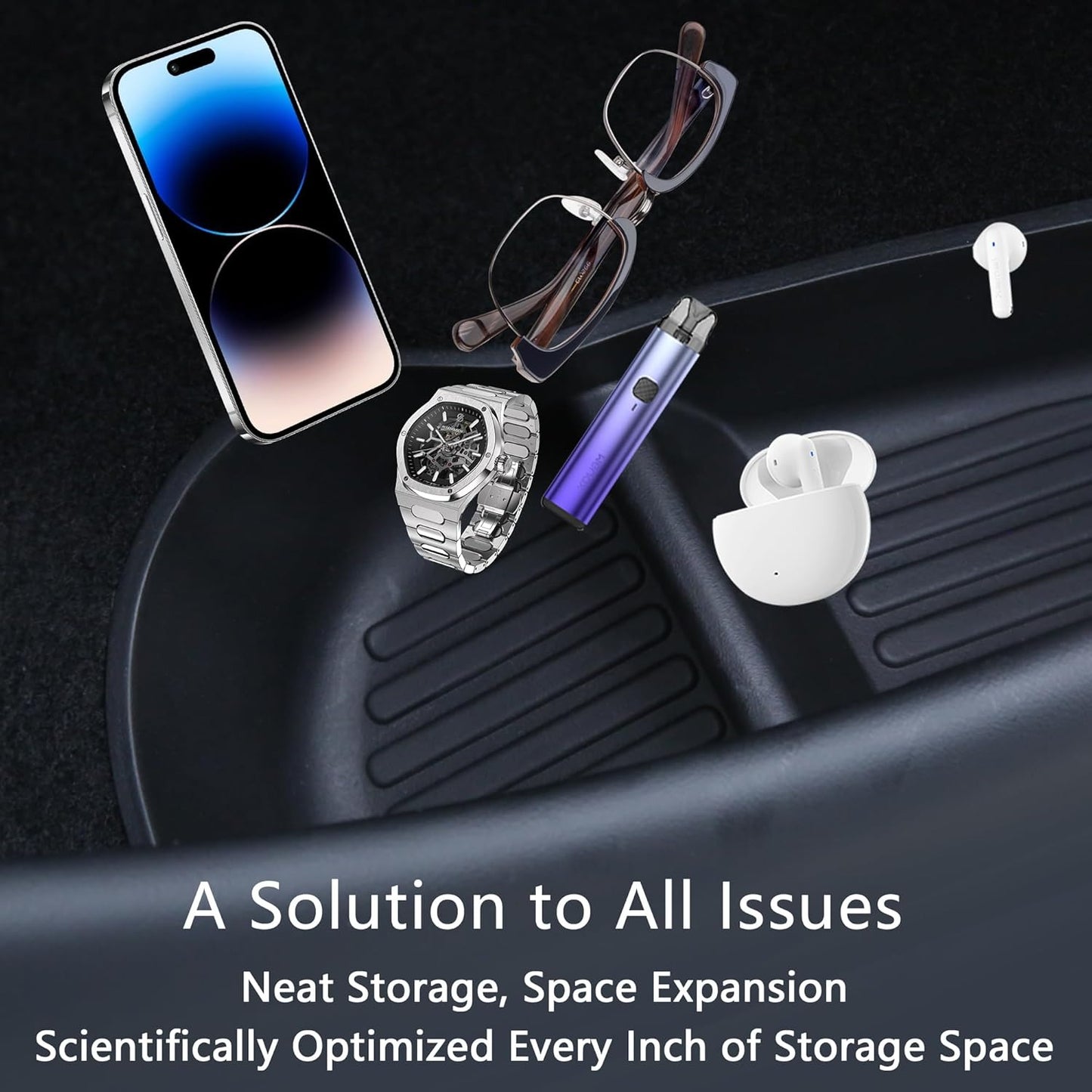 TPE Door Side Organizers Storage Box Protectors Full Set 4pcs for Tesla Model 3 Highland & Model Y Juniper