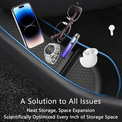 TPE Door Side Organizers Storage Box Protectors Full Set 4pcs for Tesla Model 3 Highland & Model Y Juniper