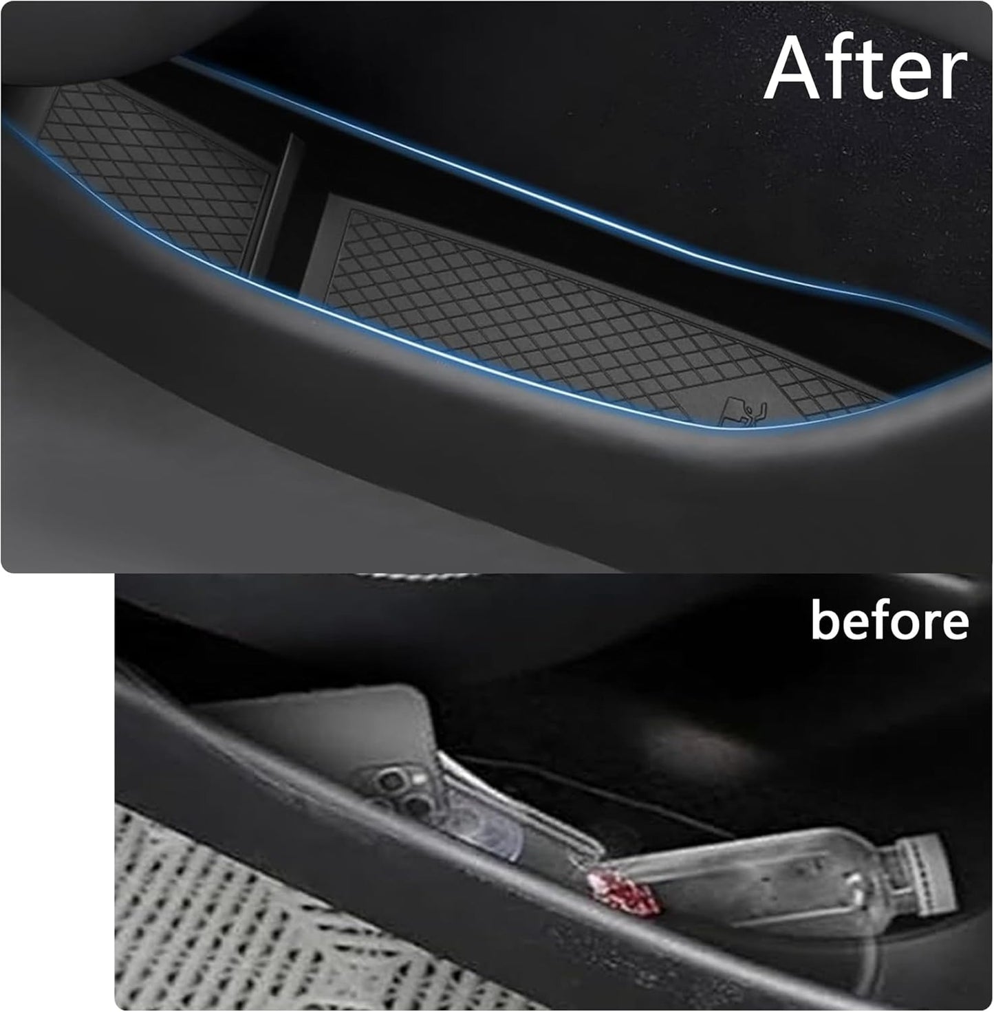 TPE Door Side Organizers Storage Box Protectors Full Set 4pcs for Tesla Model 3 Highland & Model Y Juniper