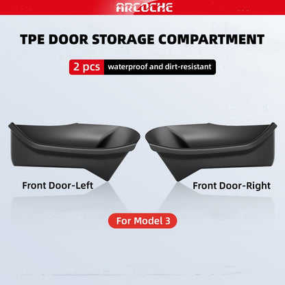 TPE Side Door Storage Box Full Wrapped for Model 3/Highland/Y, Arcoche