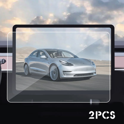 Tesla Model 3/Y Screen Protector High-strength tempered glass protect Model 3/Y screen from scratches and impacts a nice Model 3 accessory for GPS screen The combination of oleophobic layer & anti-glare layer makes the navigation screen no longer dazzling and does not leave fingerprints.