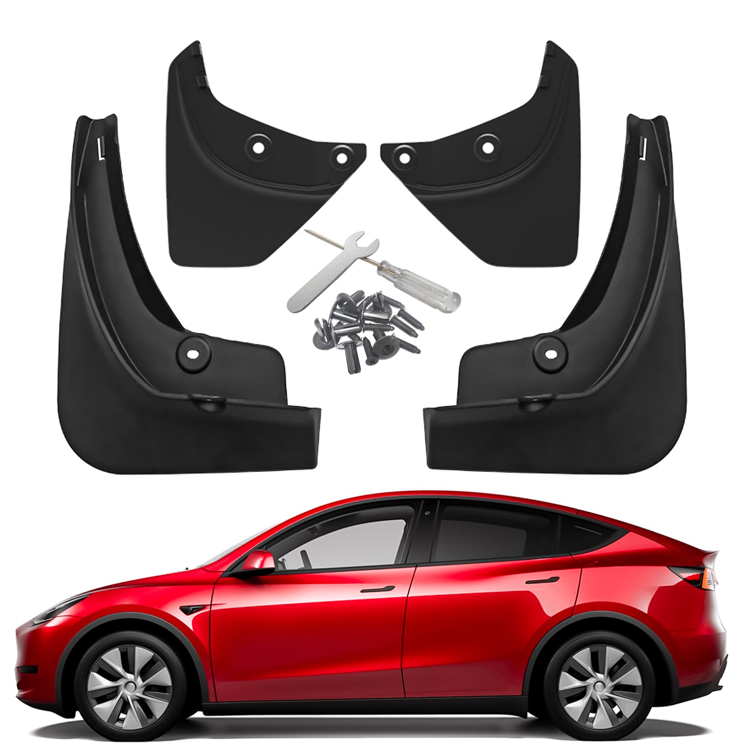 tesla model 3 car mud flaps protection flap splash guards fender fenders no drill drilling 2022 2023 2021 2020 2019 2018 s3xy arcoche accessories accessory aftermarket price Vehicles standard long range performance sr+ electric car rwd ev interior exterior diy decoration price elon musk must have black white red blue
