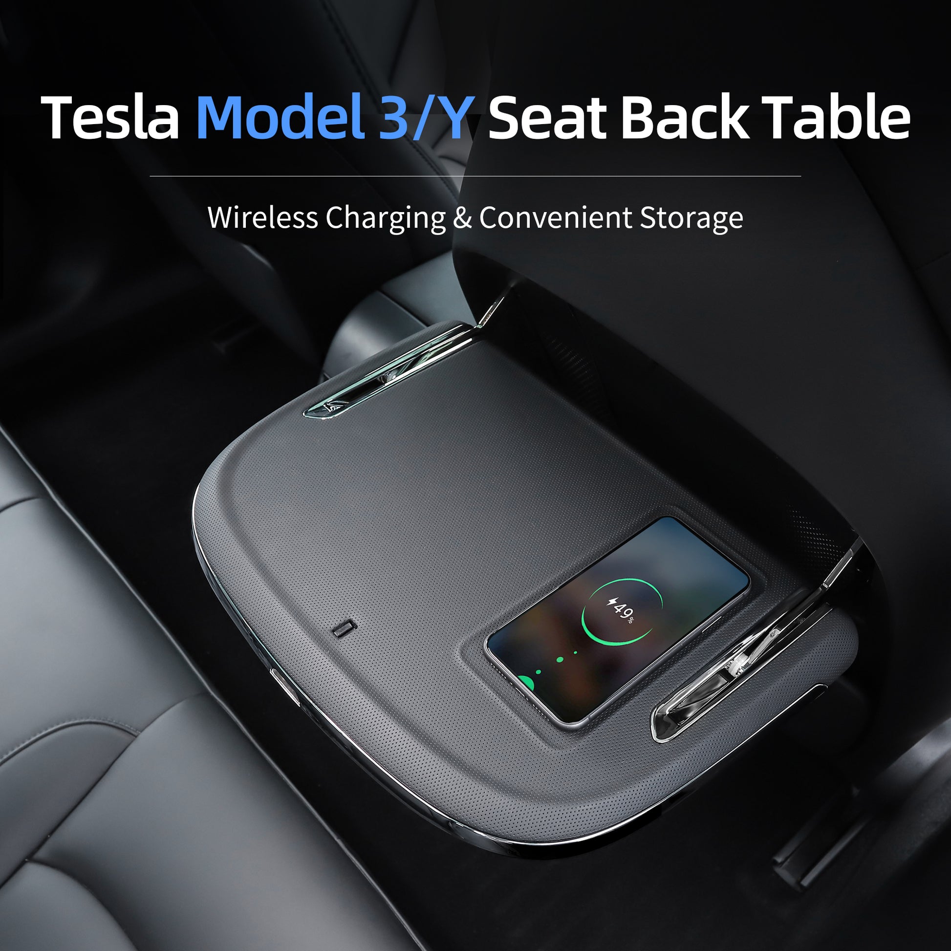 Kabellose Ladematte für Tesla Model Y & 3 Mittelkonsole Kohlefaser – Arcoche