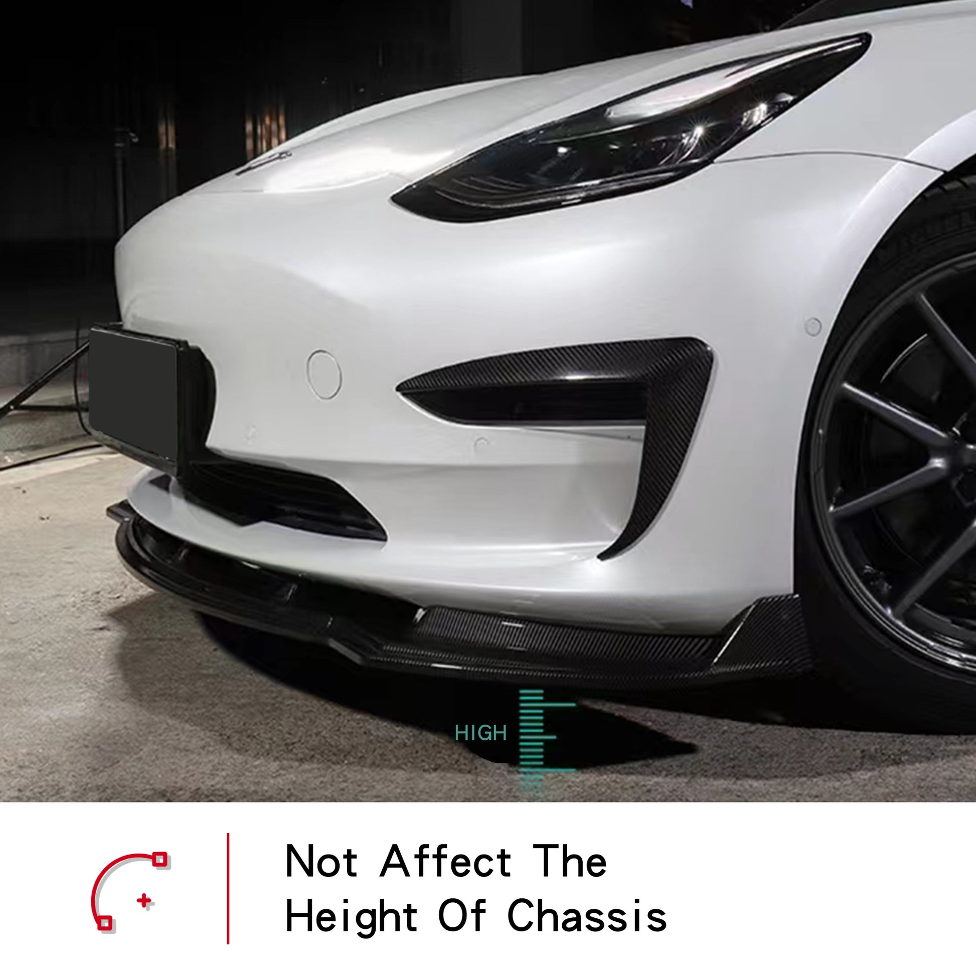 Frontstoßstangenlippe für Tesla Model 3 2017-2023 Splitterspoiler