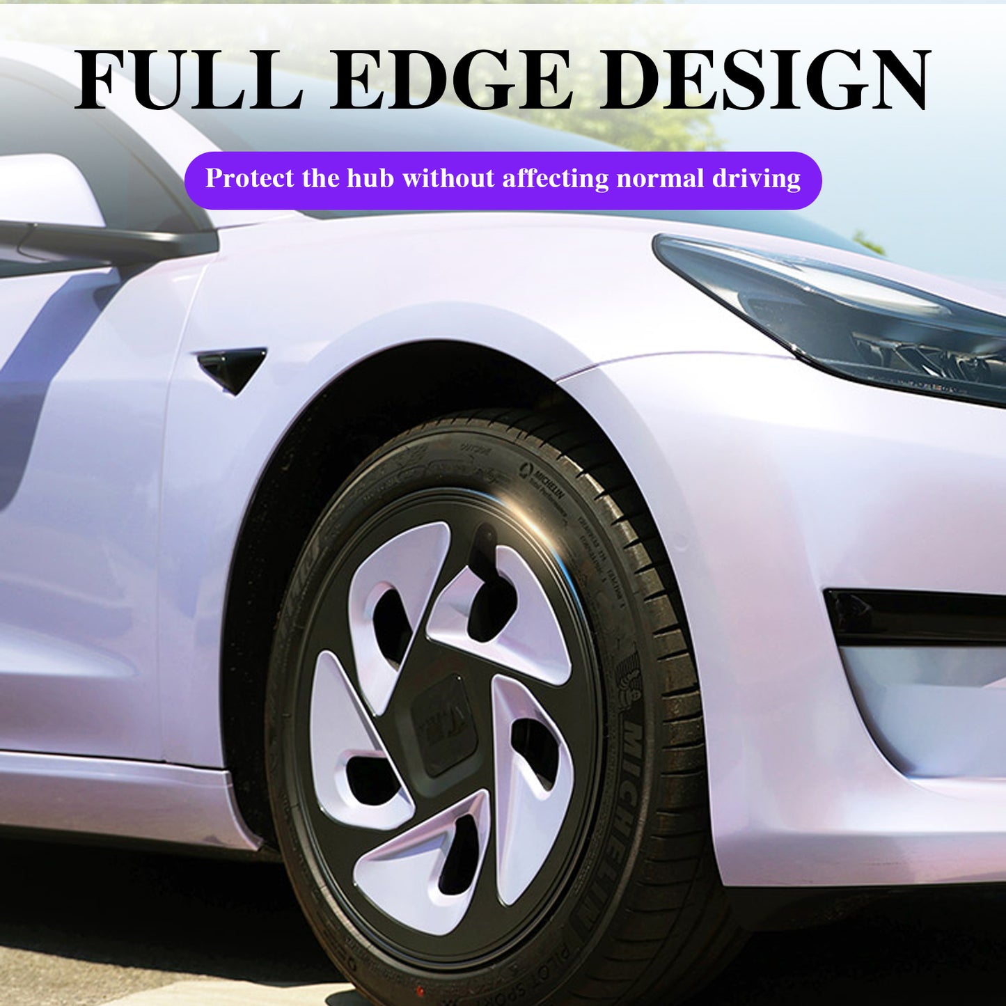 4pcs 19 pouces enjambements de moyeu Protection des roues pour Tesla Model  3 2020-2022 Hub Cover Anneau Véhicule Voiture Extérieur Pneu Décoration