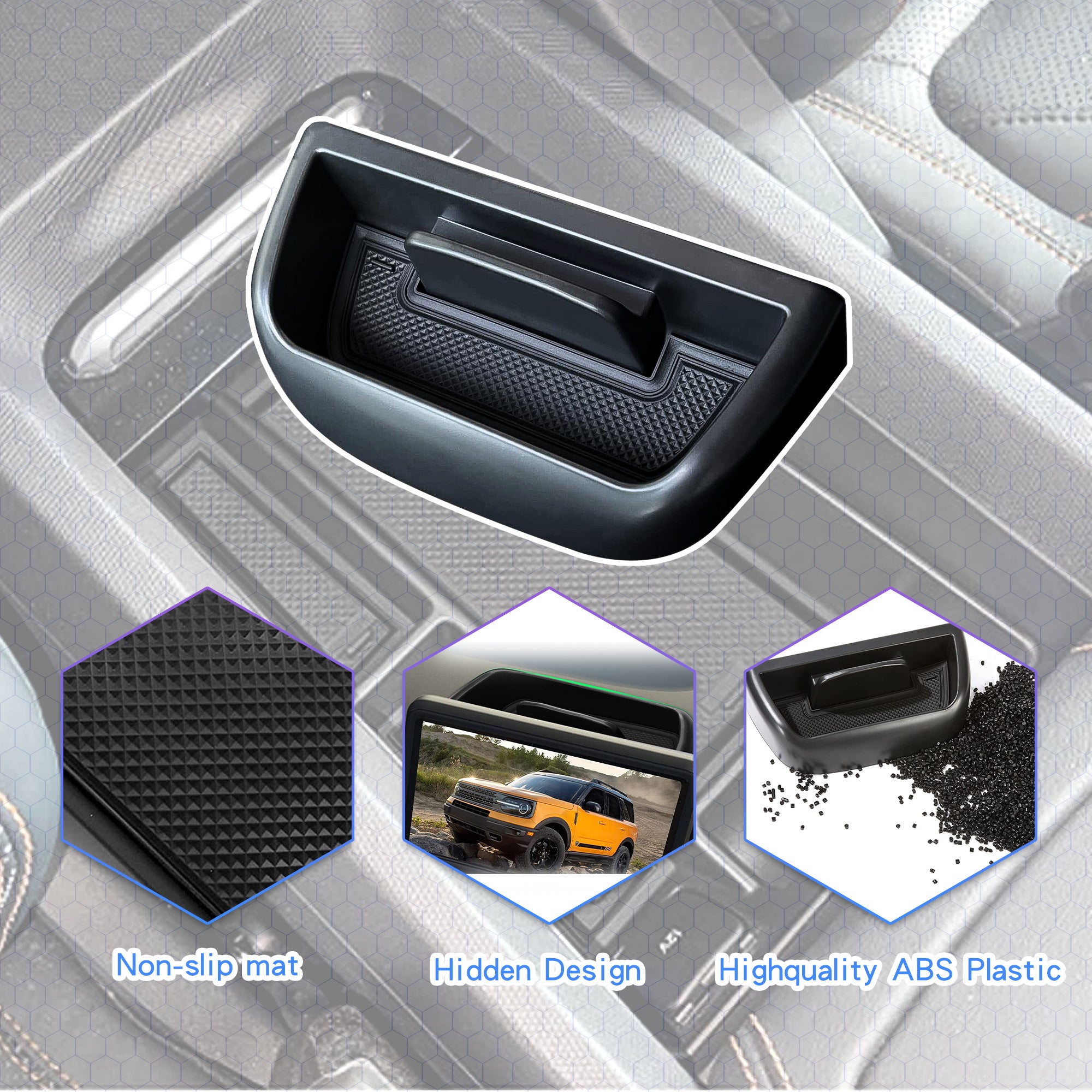 Dash Center Console Organizer for Ford Bronco Sport Storage Tray