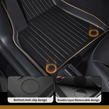 tesla model Y foot floor mat mats TPE waterproof non slip all weather car 2022 2023 2021 2020 s3xy arcoche accessories accessory aftermarket price Vehicles standard long range performance sr+ electric car rwd ev interior exterior diy decoration price elon musk must have black white red blue 5 7 seats seat