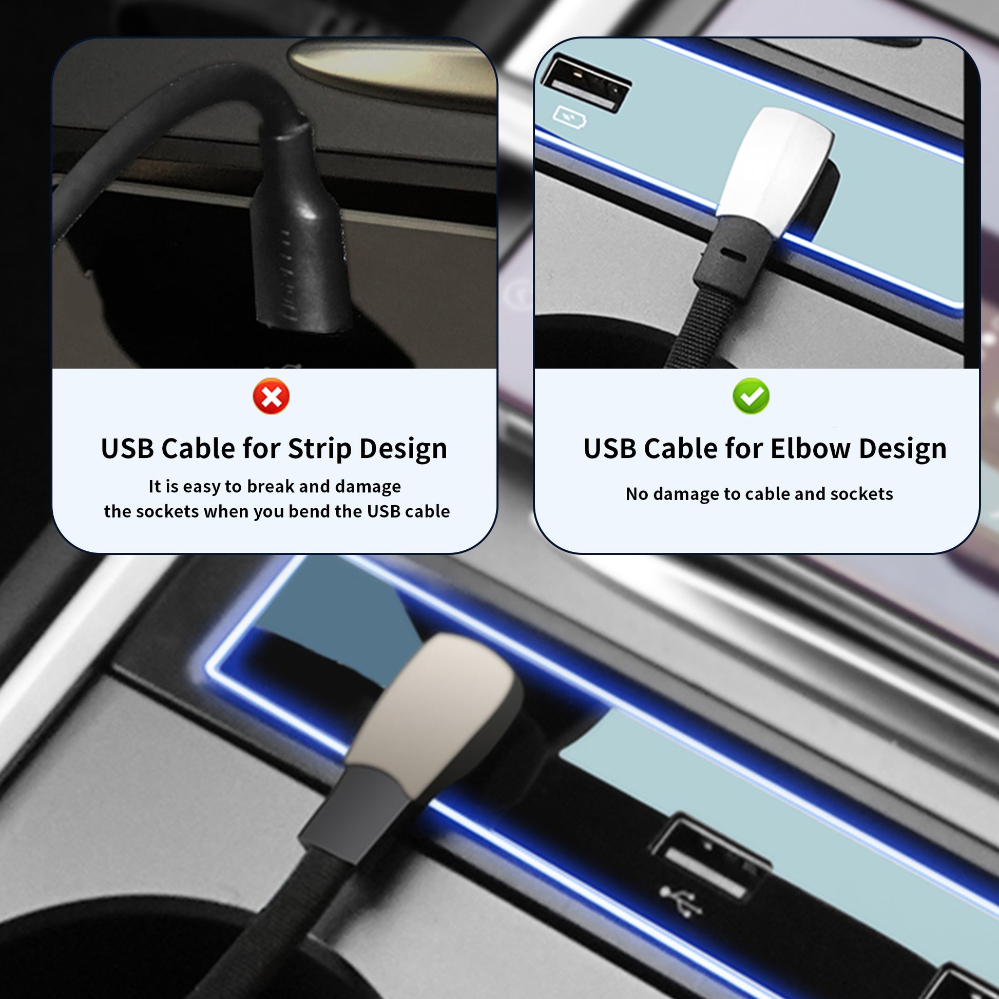 For Tesla Model 3 Y 2021 2022 2023 USB Hub Cable Management