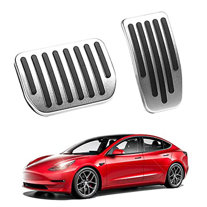 tesla model 3 Y foot pedals pads abs material anti non slip non-slip rubber car 2022 2021 2020 2019 2018 s3xy arcoche accessories accessory aftermarket price Vehicles standard long range performance sr+ electric car rwd ev interior exterior diy decoration price elon musk must have black white red blue 5 7 seats seat