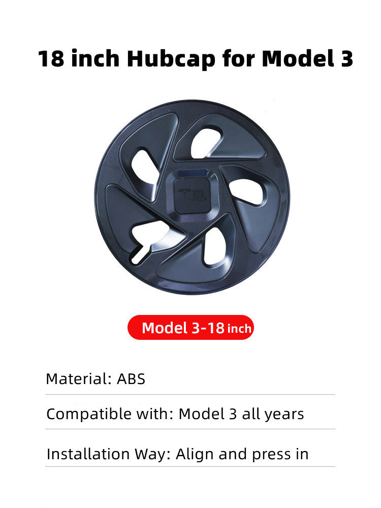 tesla model 3 car 2022 2023 2021 2020 2019 2018 2017 2016 s3xy arcoche accessories accessory hub cap 18 inch ABS replacement wheel cover covers aftermarket price standard long range performance sr+ electric car rwd ev interior exterior diy decoration price elon musk must have black white red blue 5 7 seats seat