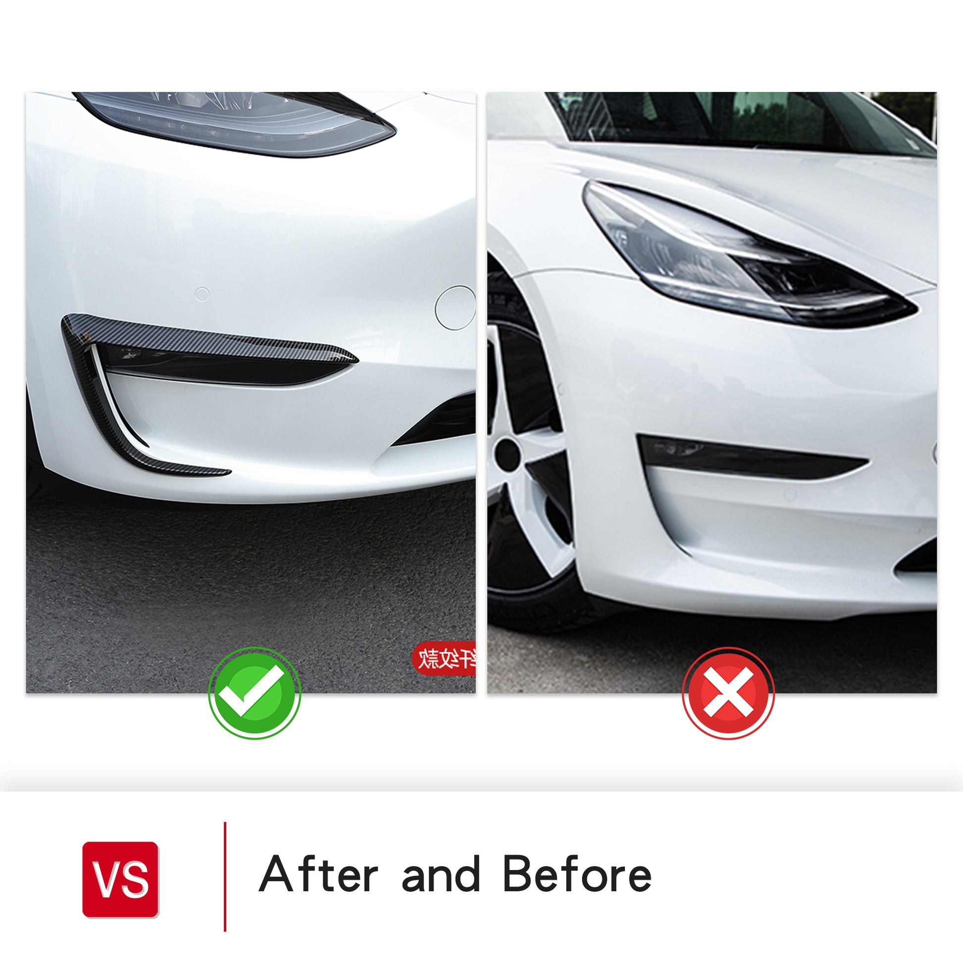 Becquet de phare antibrouillard en Fiber de carbone ABS auto-adhésif pour  Tesla Model Y, 2 pièces - AliExpress