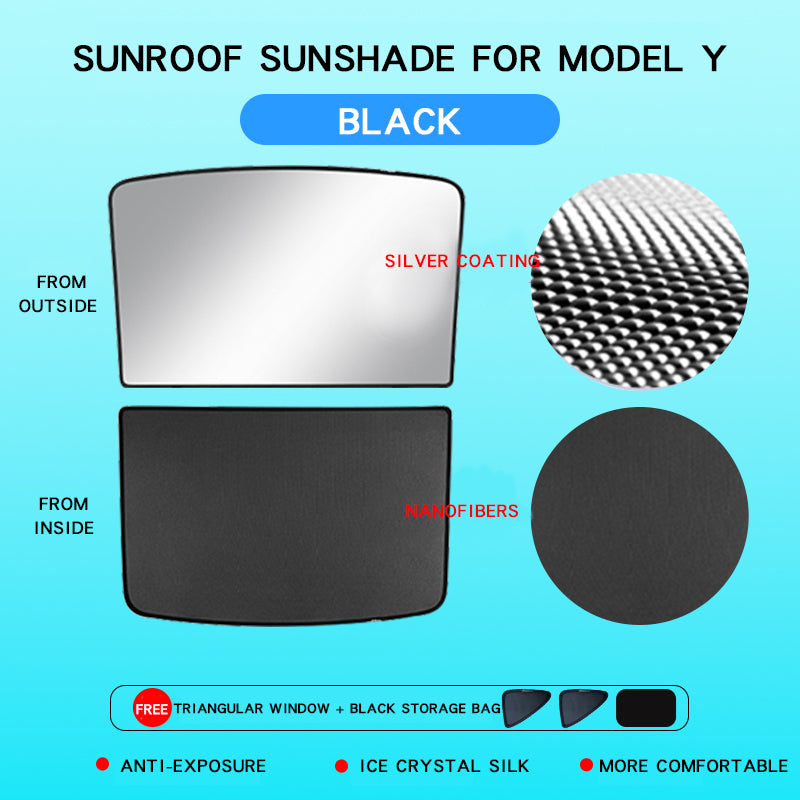 For Tesla Model 3 Y 2021 2022 2023 2024 Glass Roof Sun Shades Car Front  Rear Skylight Blind Shading Net Accessories